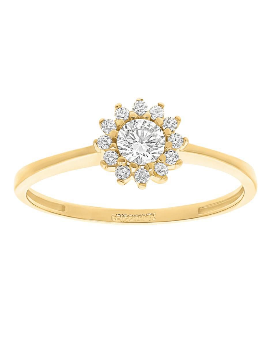 Anillo de estrella Joyería M De Leon 10 k de oro zirconia brillante