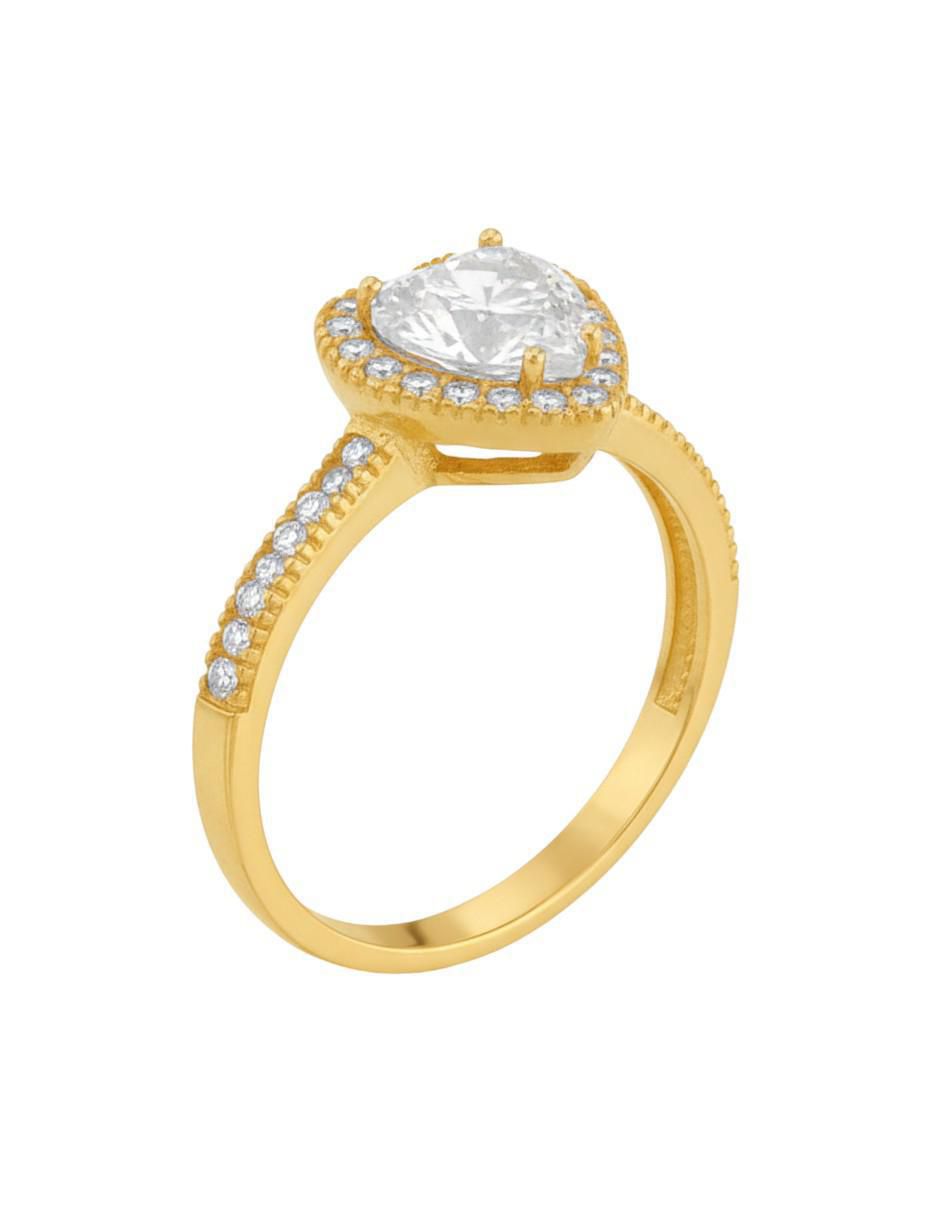 Anillo de corazón 10 k de oro zirconia brillante Anillo de corazón 10 k de oro zirconia brillante