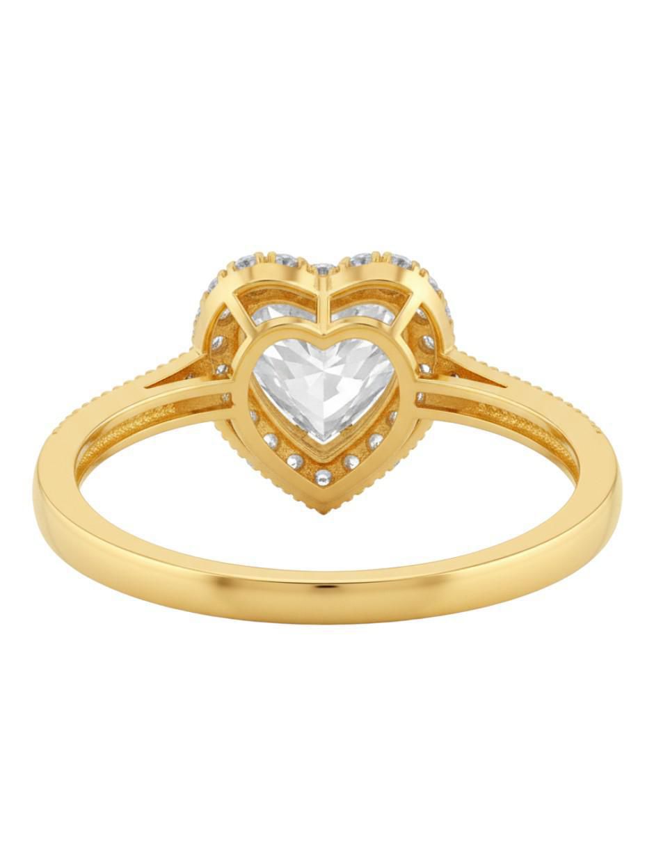 Anillo de corazón 10 k de oro zirconia brillante 3