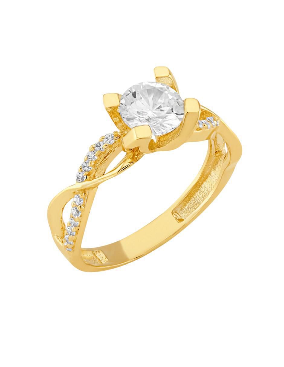 Anillo circular 10 k de oro zirconia brillante Anillo circular 10 k de oro zirconia brillante