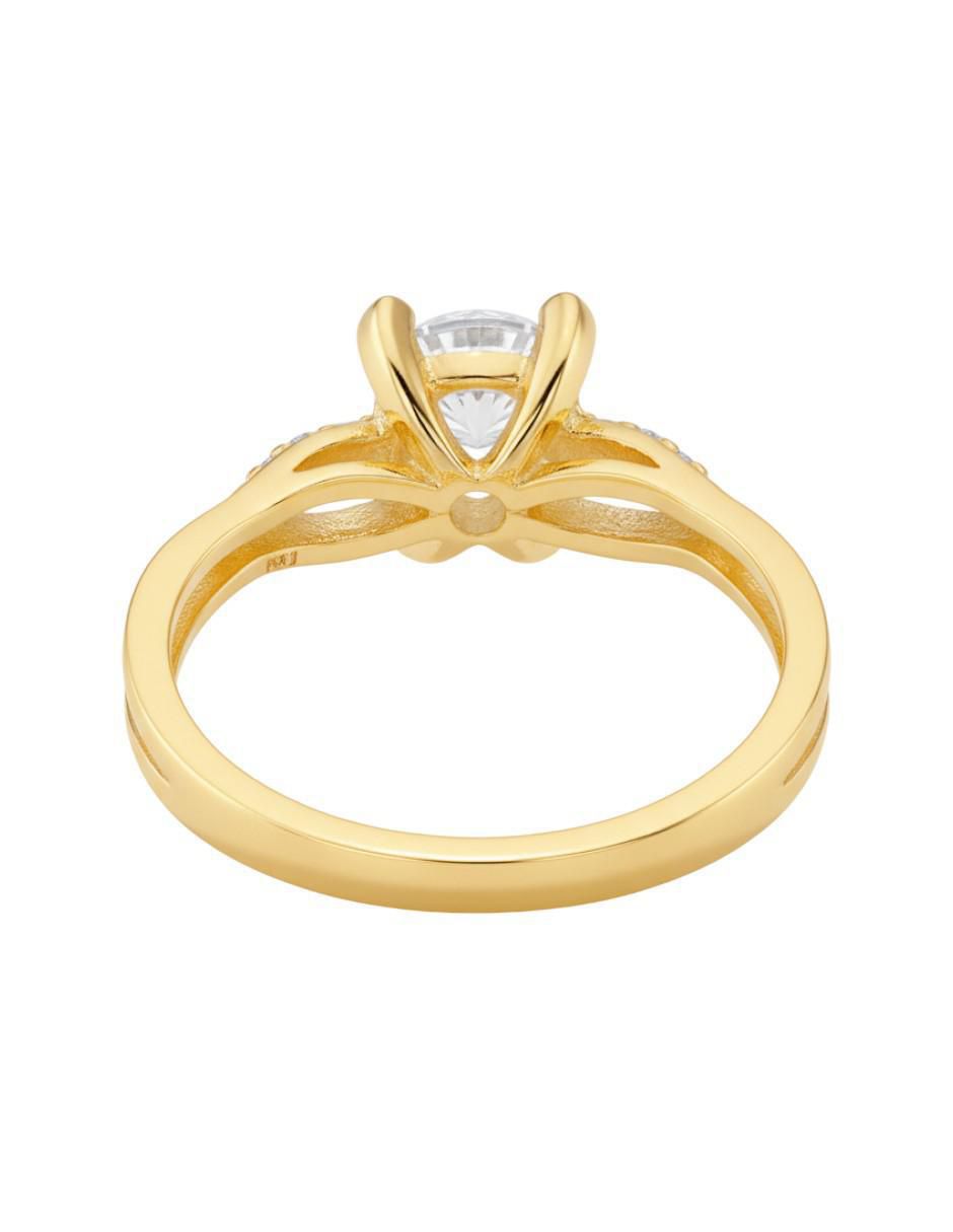 Anillo circular 10 k de oro zirconia brillante 3