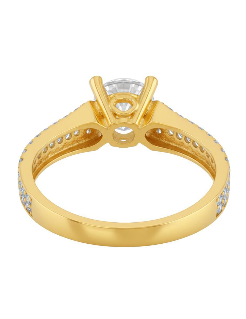 Anillo circular 10 k de oro zirconia brillante 3
