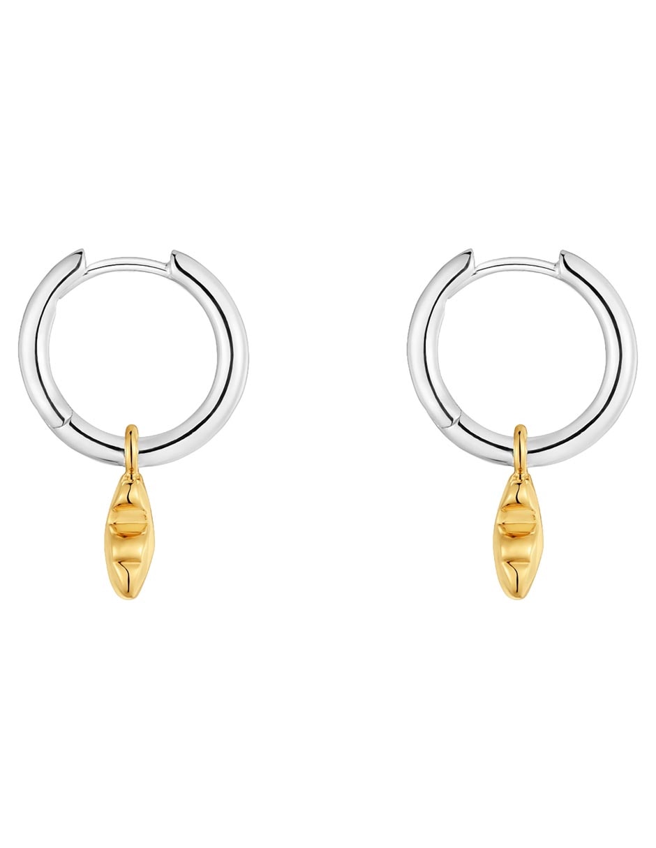 Aretes de aro Icon Metal de plata 2