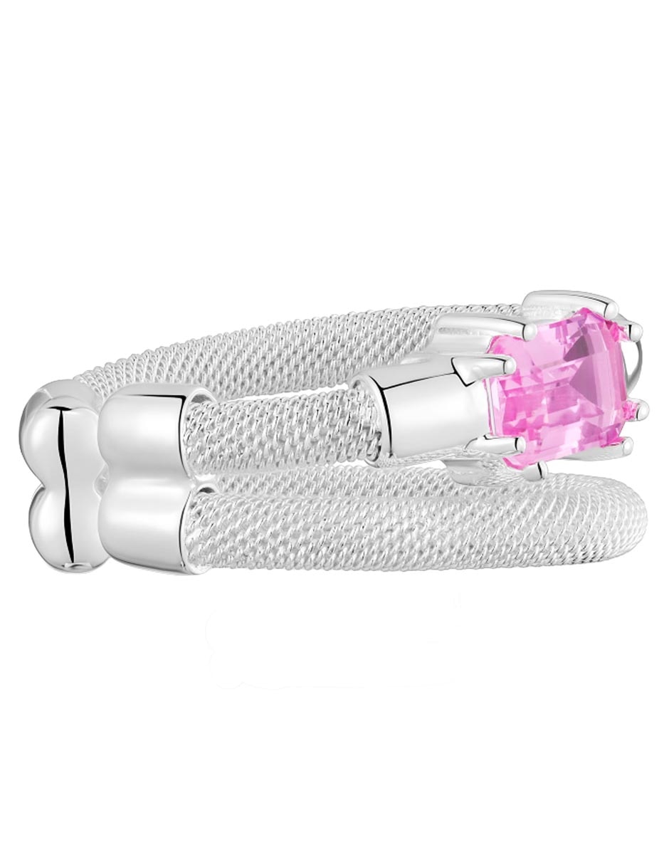 Aretes Mesh Lgg de plata P 925 con acabado brillante zafiro rosa 2