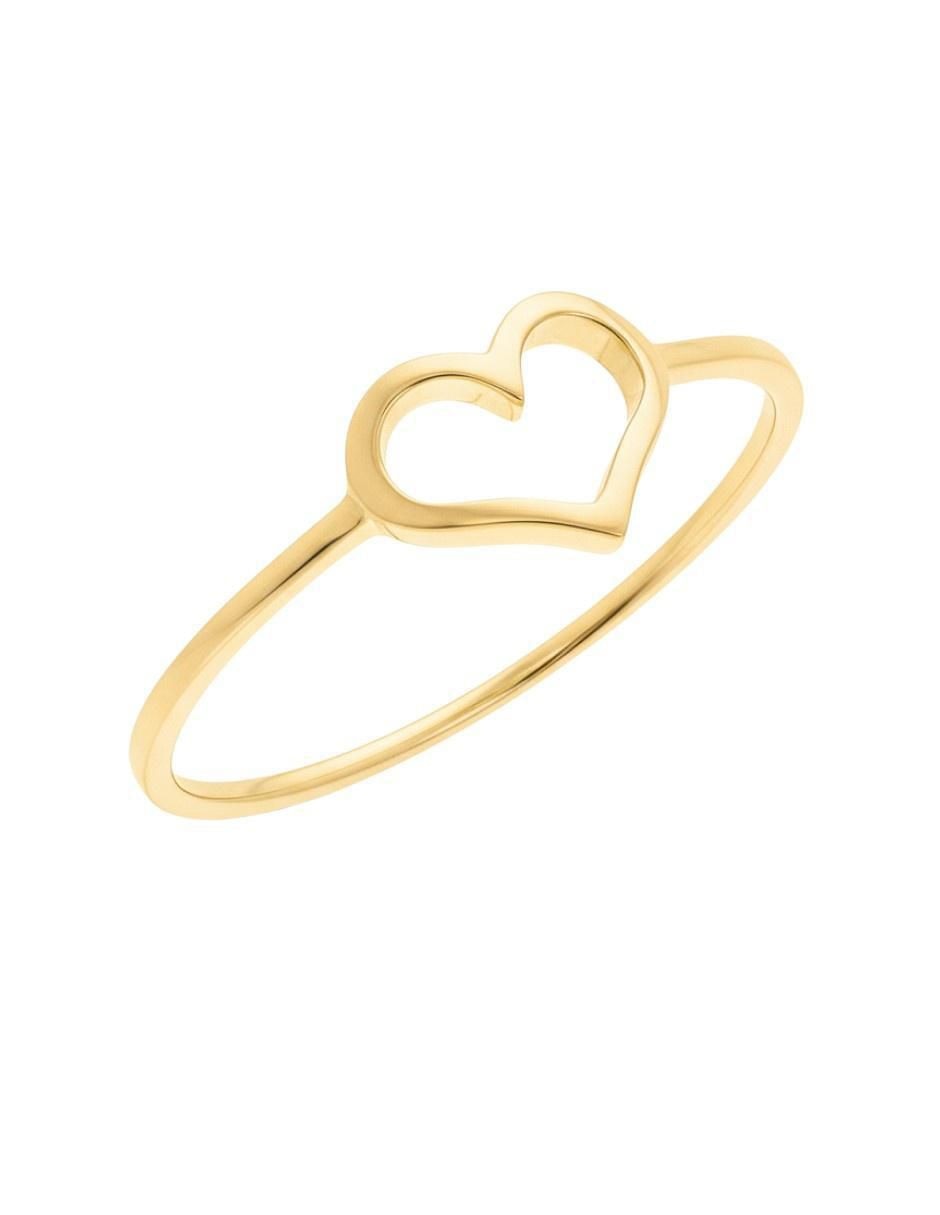 Anillo de corazón 10 k de oro brillante Anillo de corazón 10 k de oro brillante
