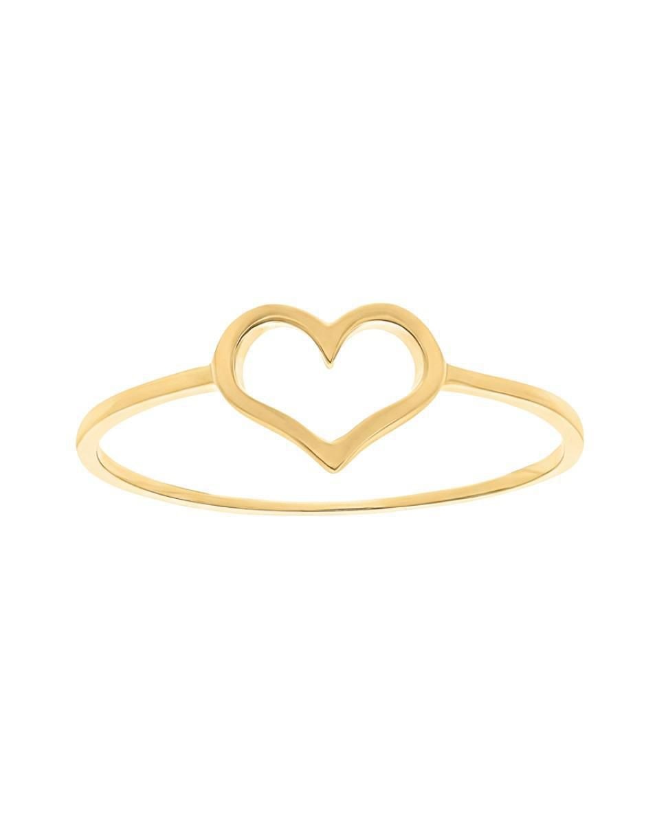 Anillo de corazón 10 k de oro brillante