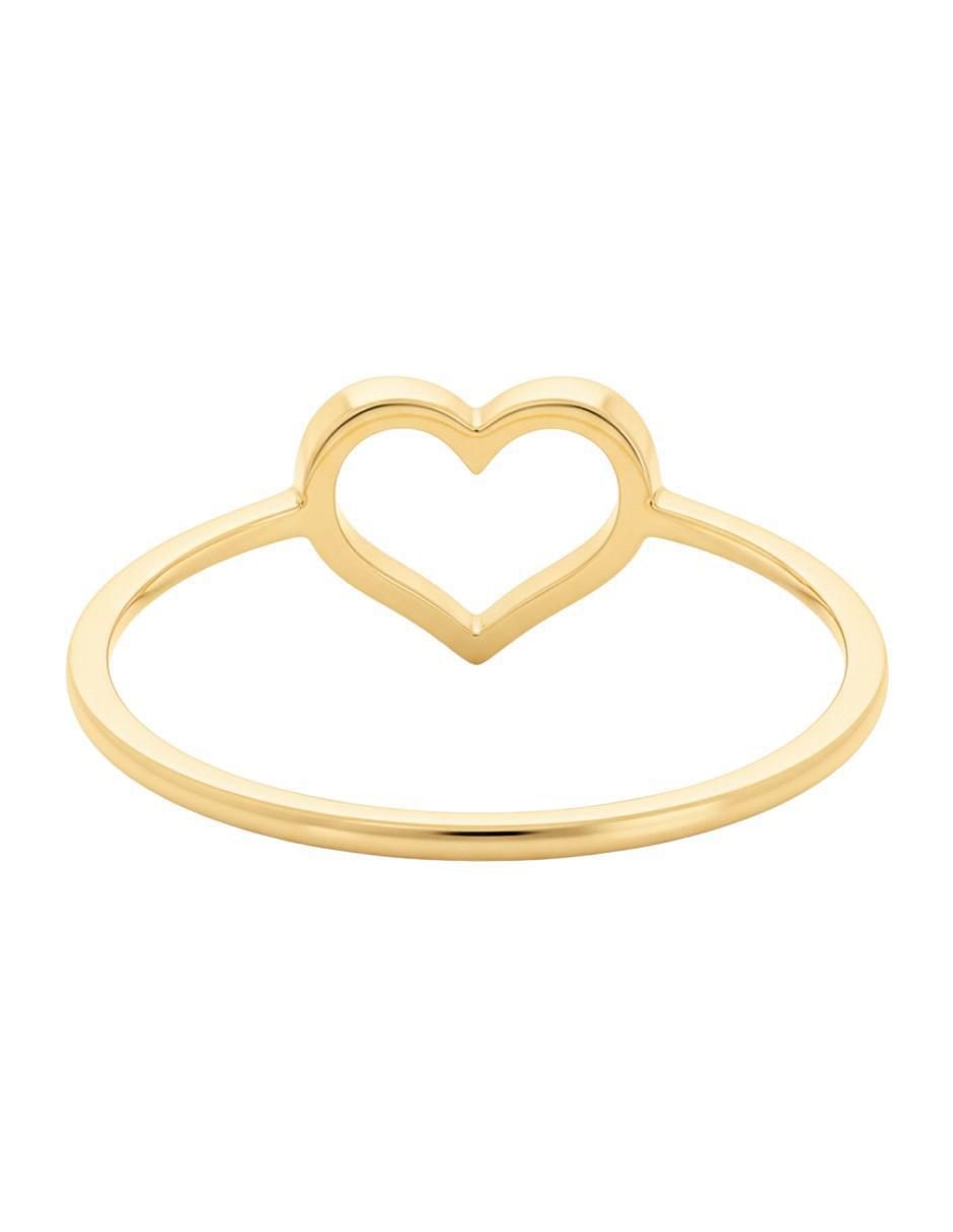 Anillo de corazón 10 k de oro brillante