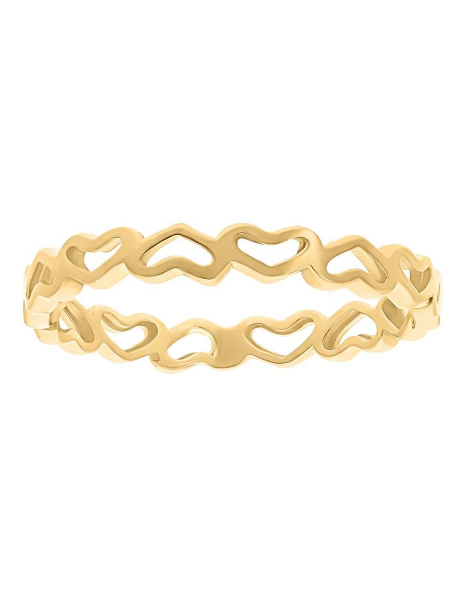 Anillo de corazón 10 k de oro brillante