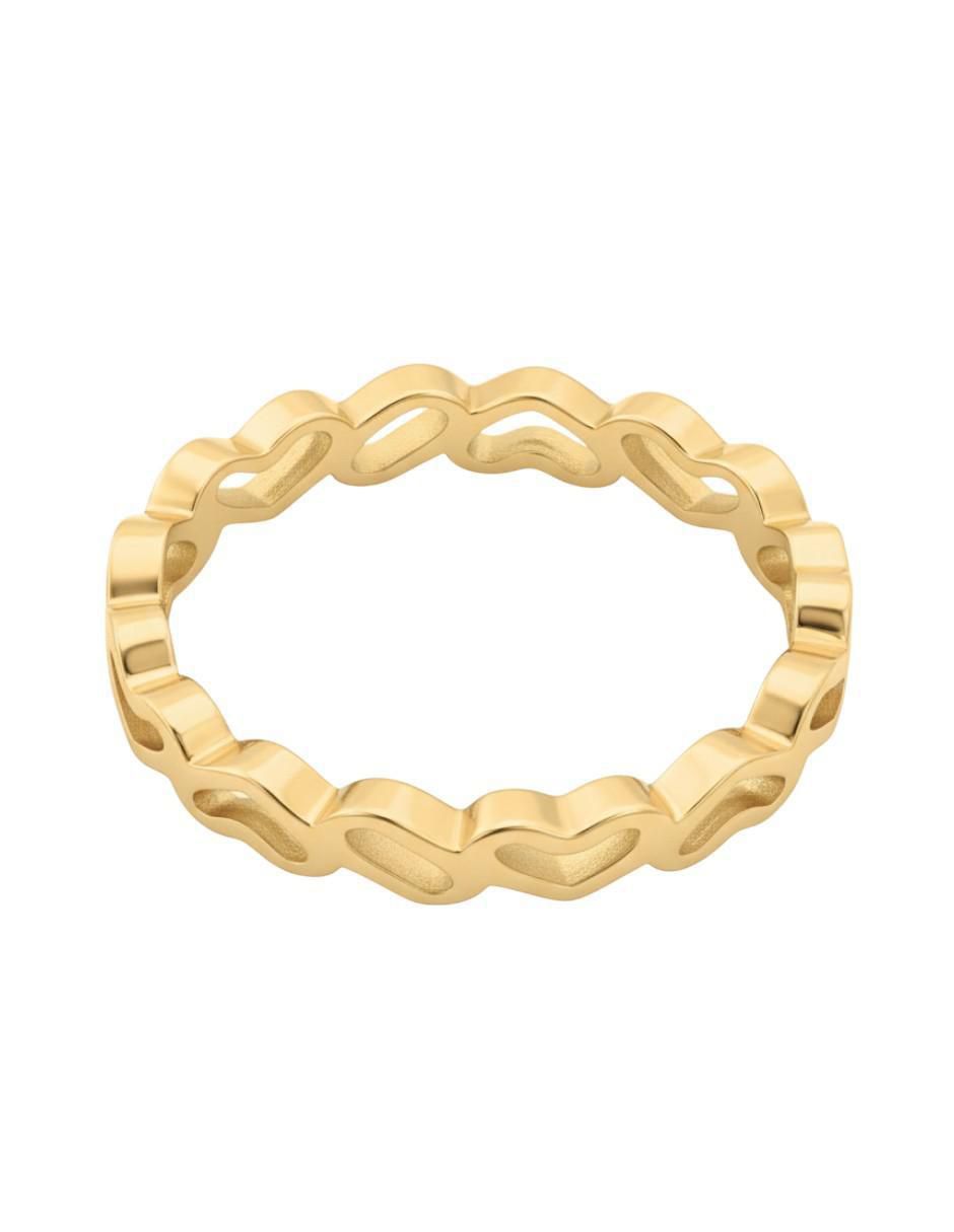Anillo de corazón 10 k de oro brillante