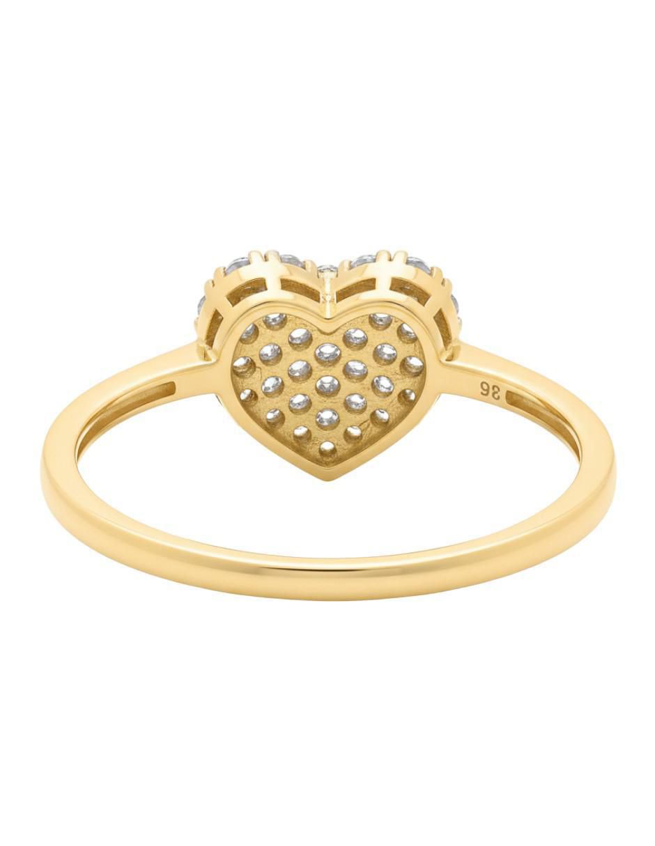 Anillo de corazón 10 k de oro zirconia brillante