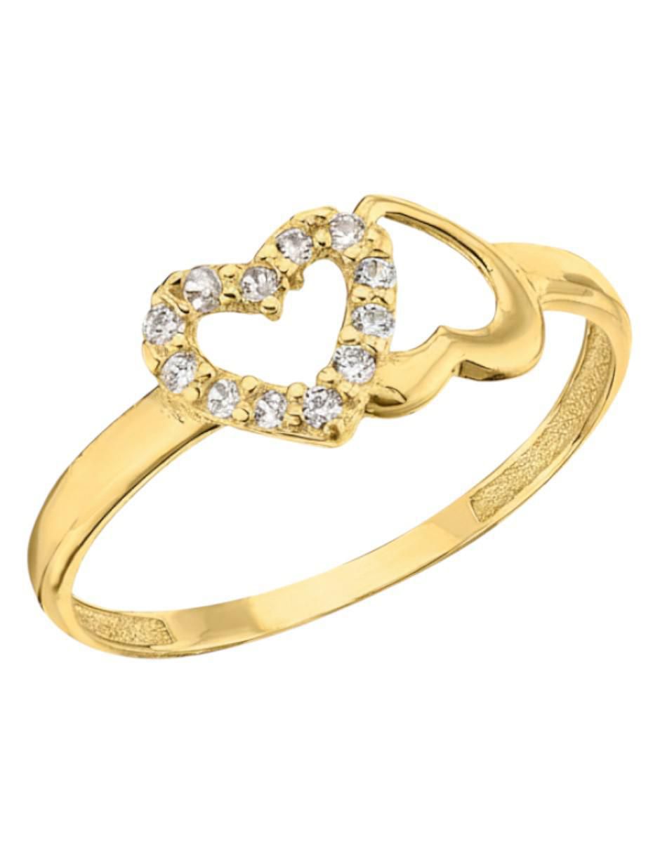 Anillo de corazón 10 k de oro zirconia brillante Anillo de corazón 10 k de oro zirconia brillante