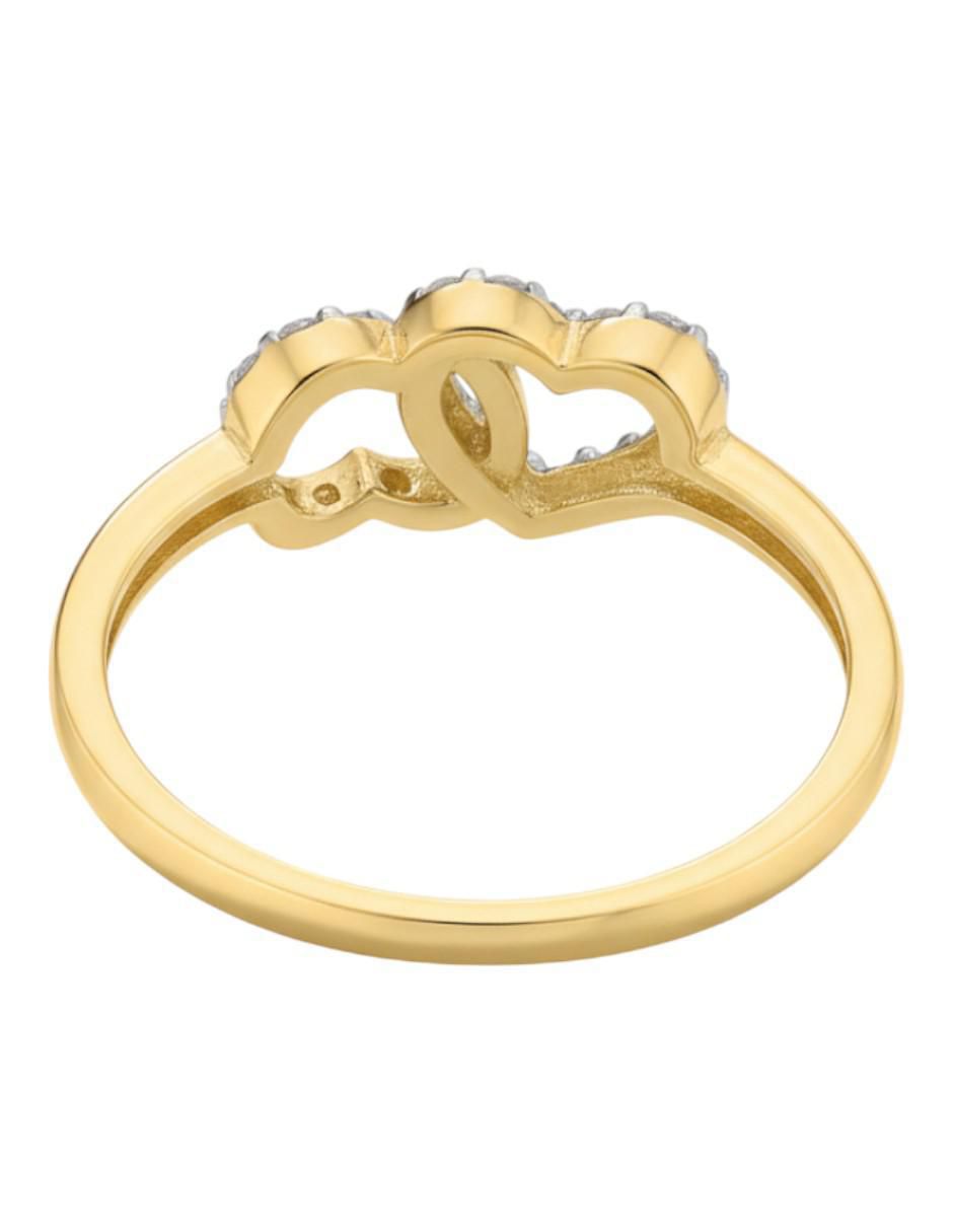 Anillo de corazón 10 k de oro zirconia brillante