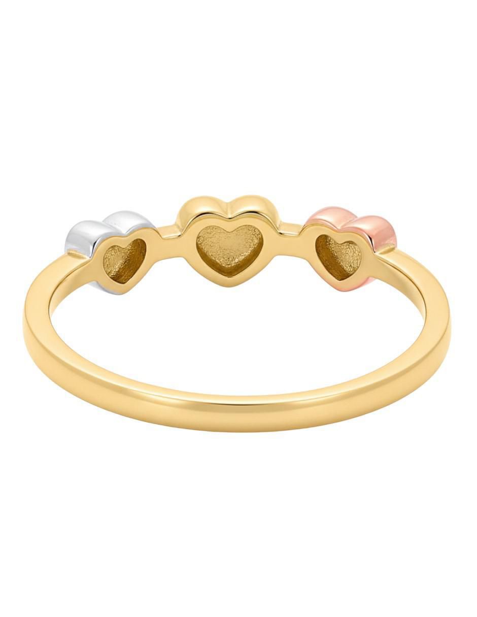 Anillo de corazón 10 k de oro brillante