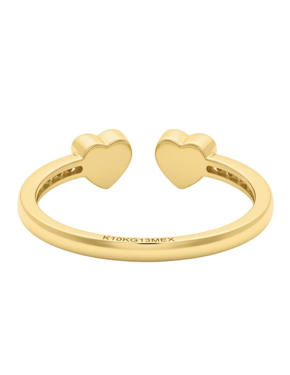 Anillo de corazón 10 k de oro zirconia brillante