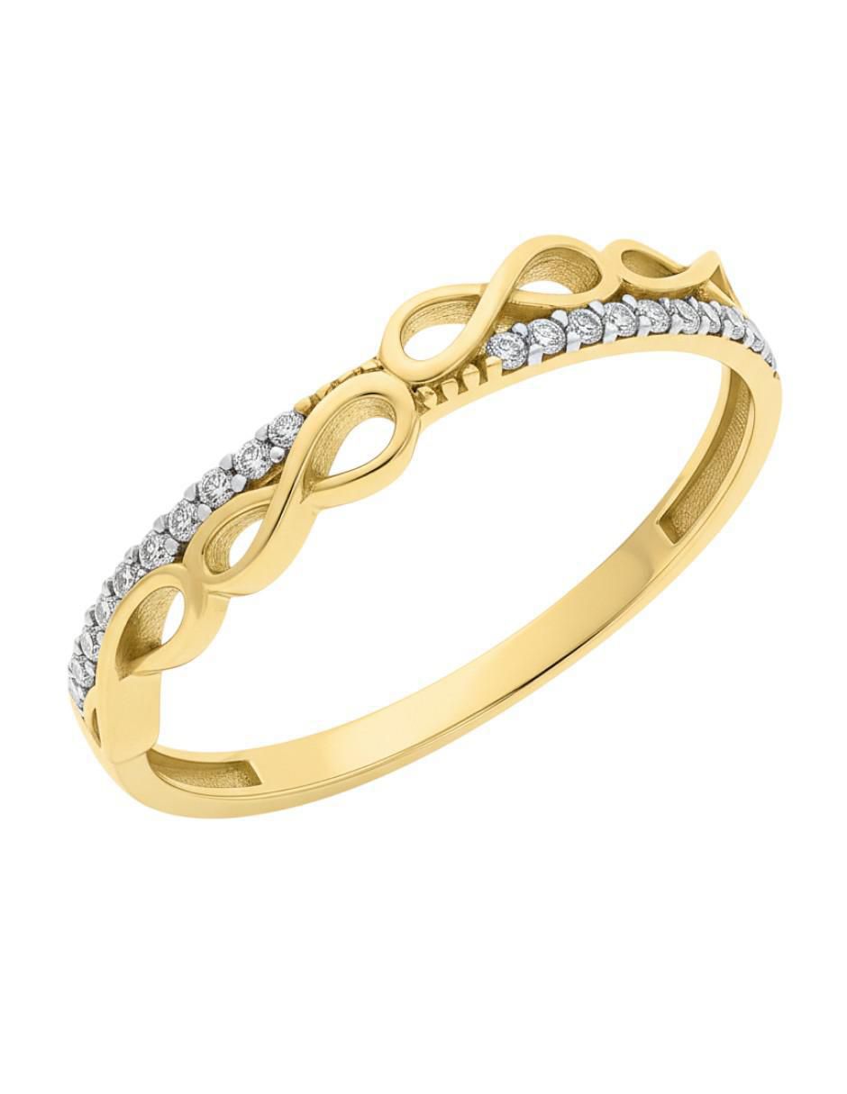 Anillo de infinito 10 k de oro zirconia brillante Anillo de infinito 10 k de oro zirconia brillante