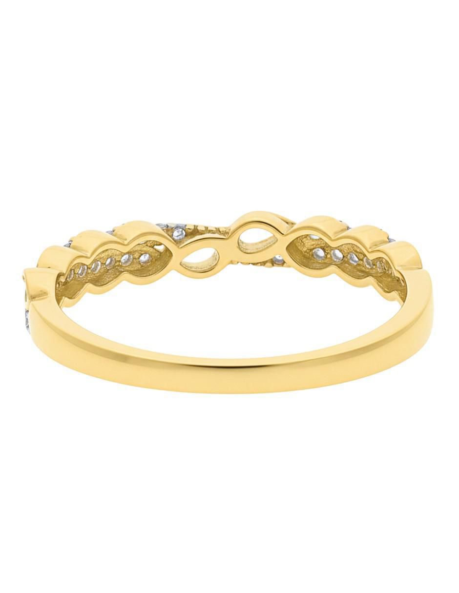 Anillo de infinito 10 k de oro zirconia brillante