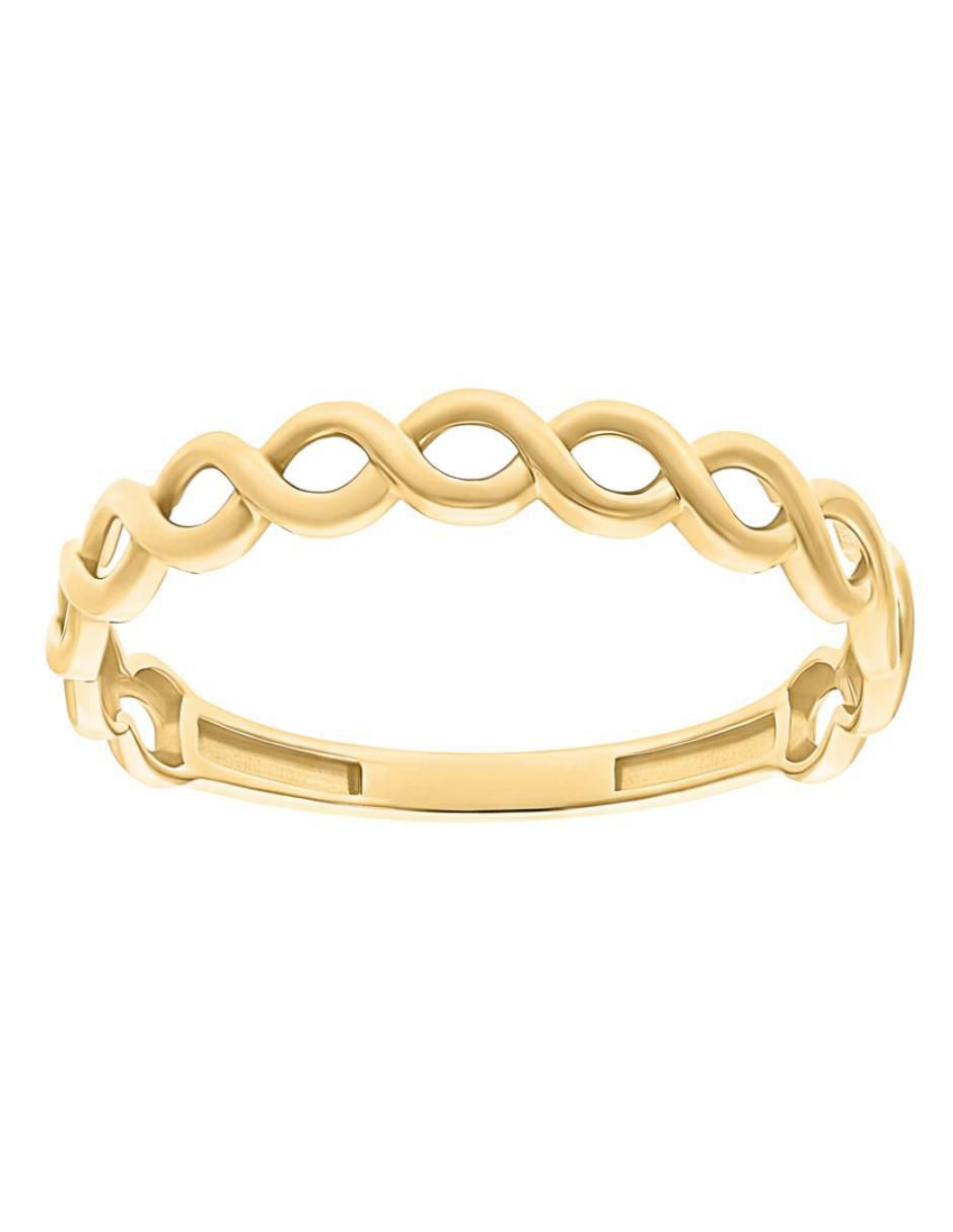 Anillo de infinito 10 k de oro brillante