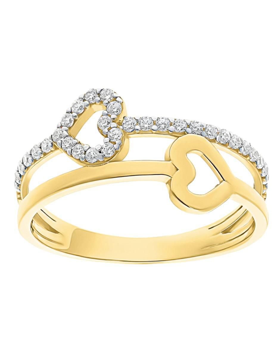 Anillo de corazón 10 k de oro zirconia brillante Anillo de corazón 10 k de oro zirconia brillante