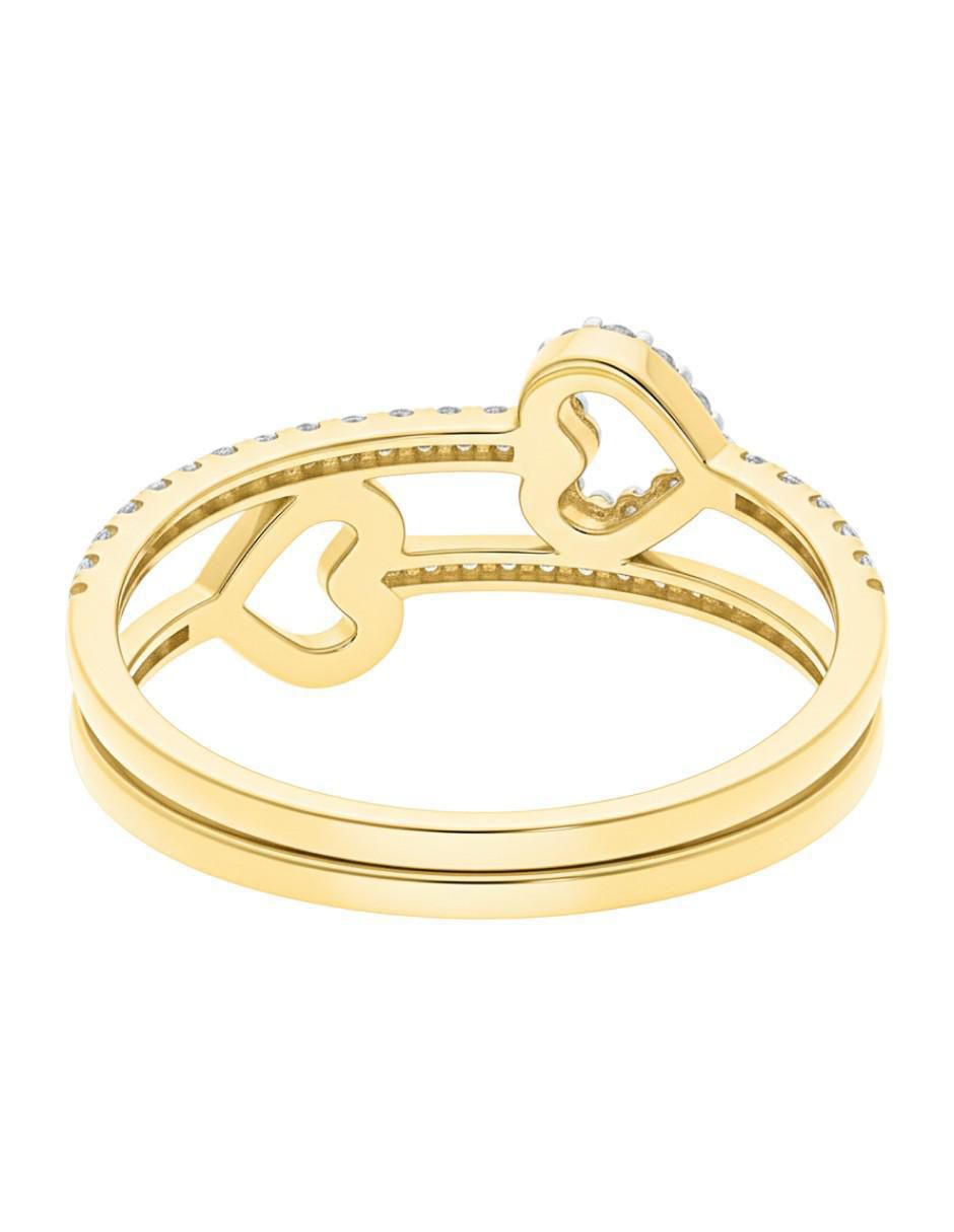 Anillo de corazón 10 k de oro zirconia brillante