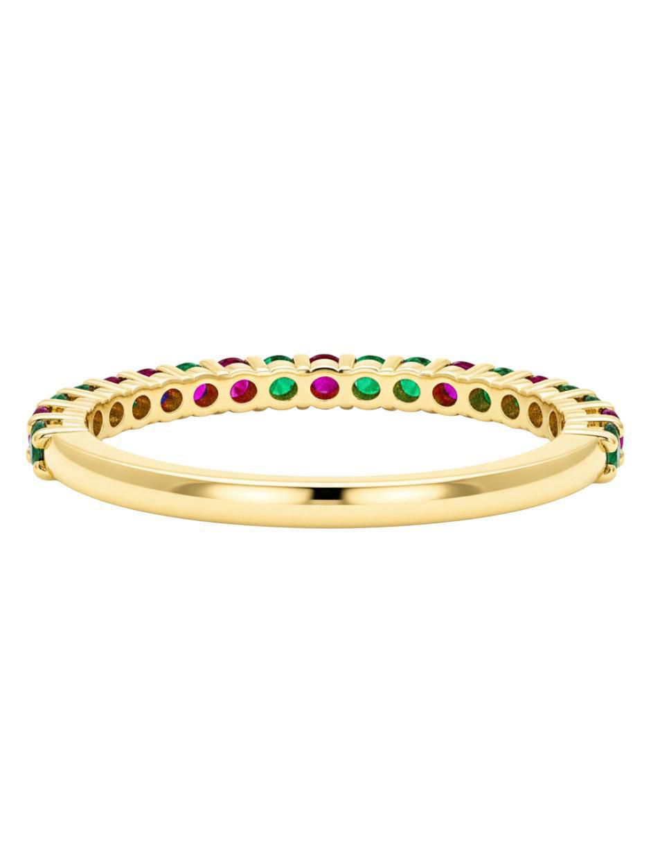 Anillo circular 10 k de oro zirconia brillante