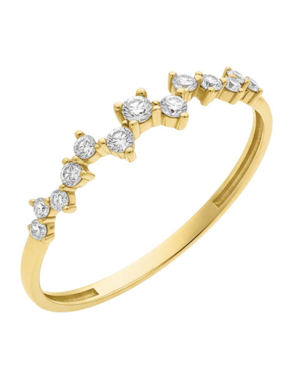 Anillo circular 10 k de oro zirconia brillante Anillo circular 10 k de oro zirconia brillante