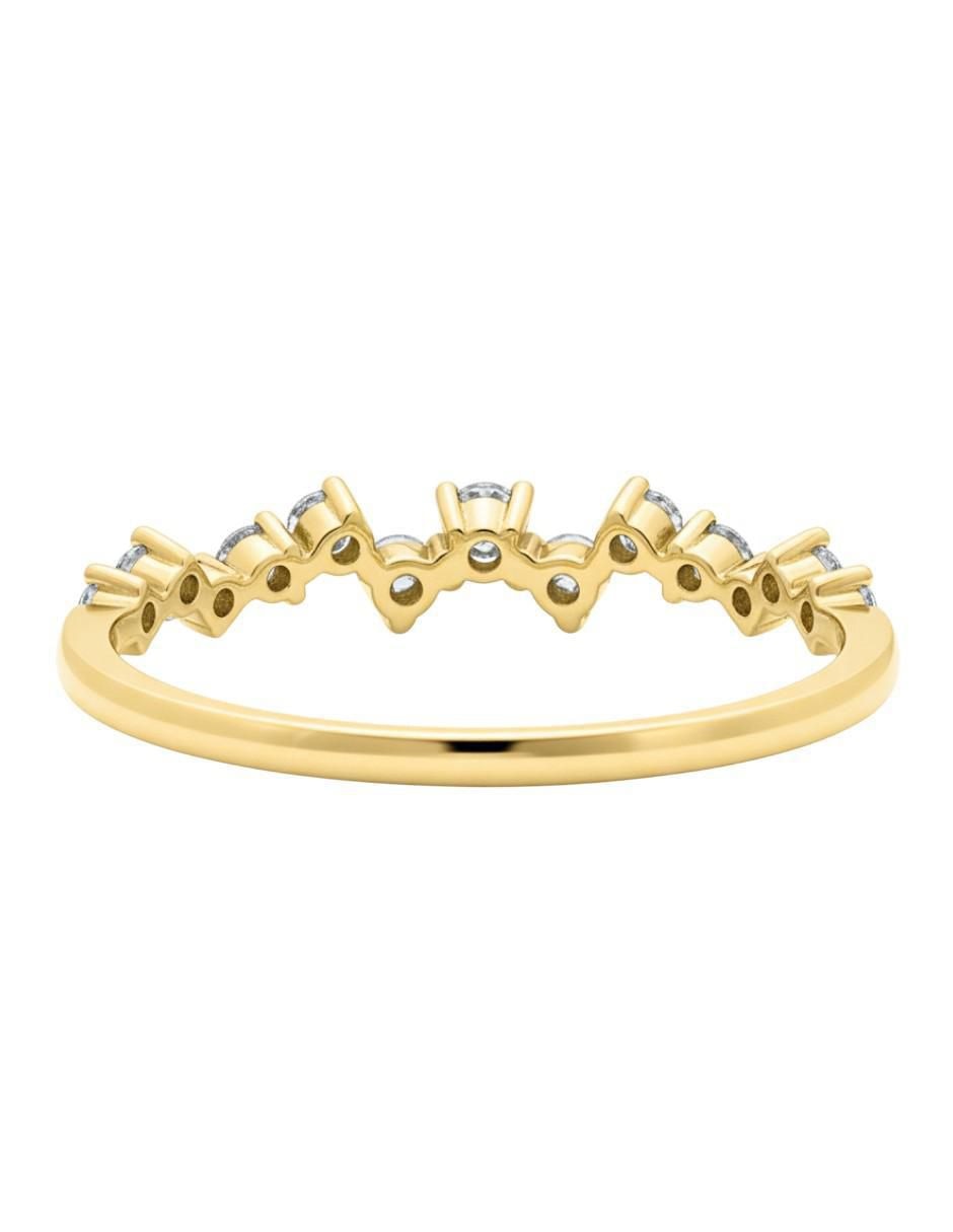 Anillo circular 10 k de oro zirconia brillante