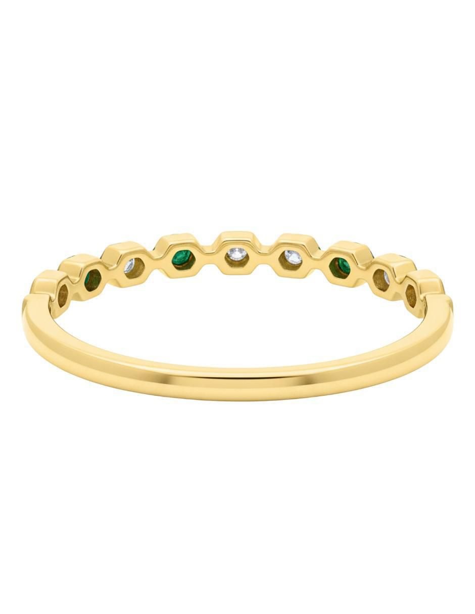 Anillo circular 10 k de oro zirconia brillante