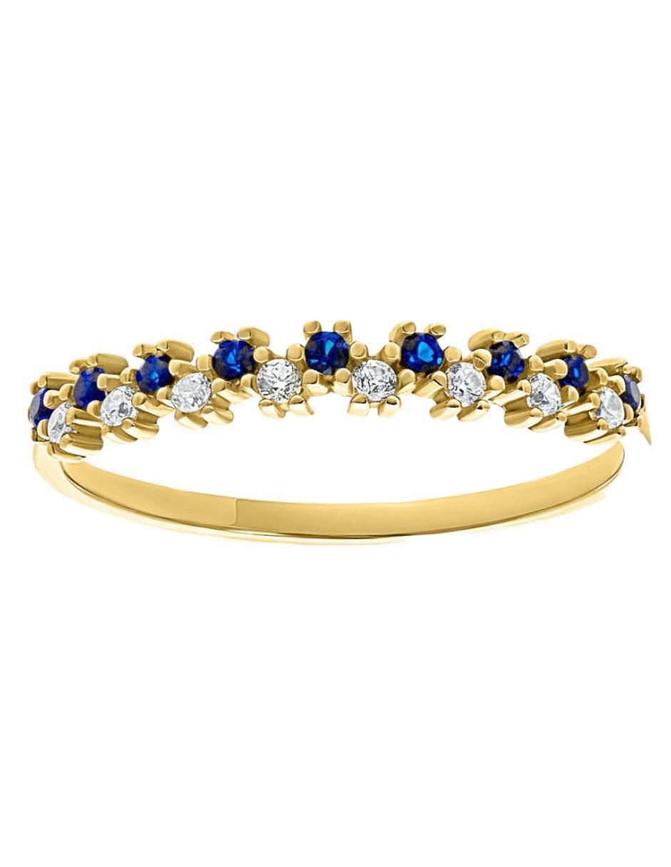 Anillo circular 10 k de oro zirconia brillante