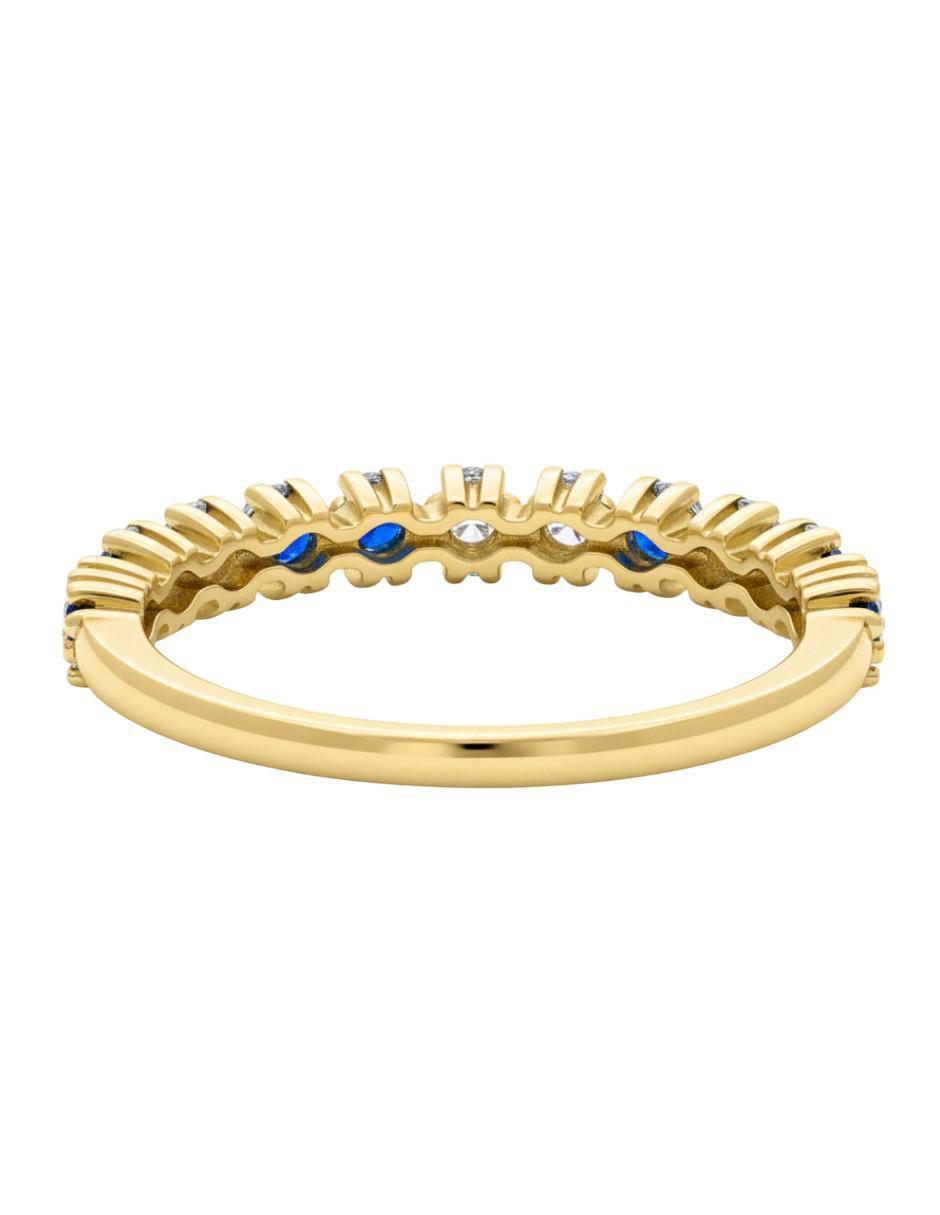 Anillo circular 10 k de oro zirconia brillante