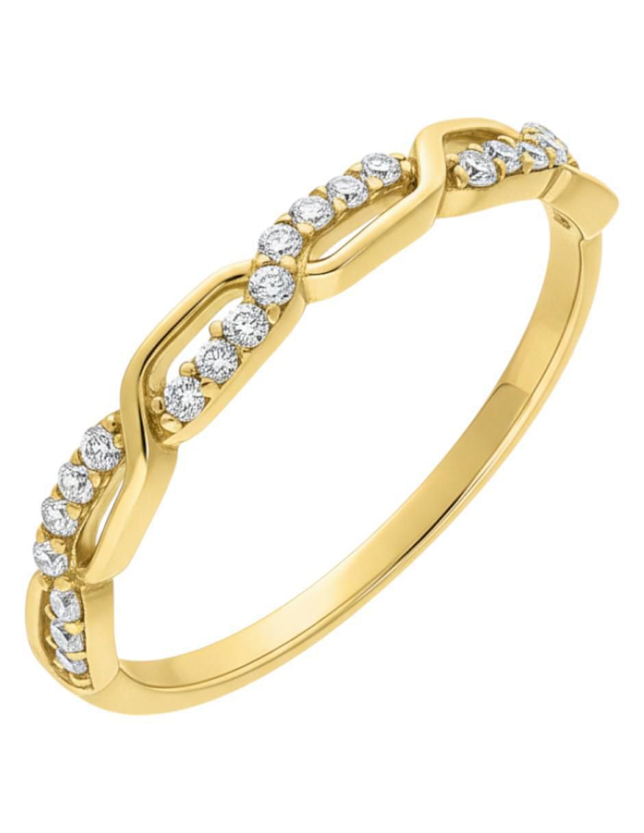 Anillo circular 10 k de oro zirconia brillante Anillo circular 10 k de oro zirconia brillante