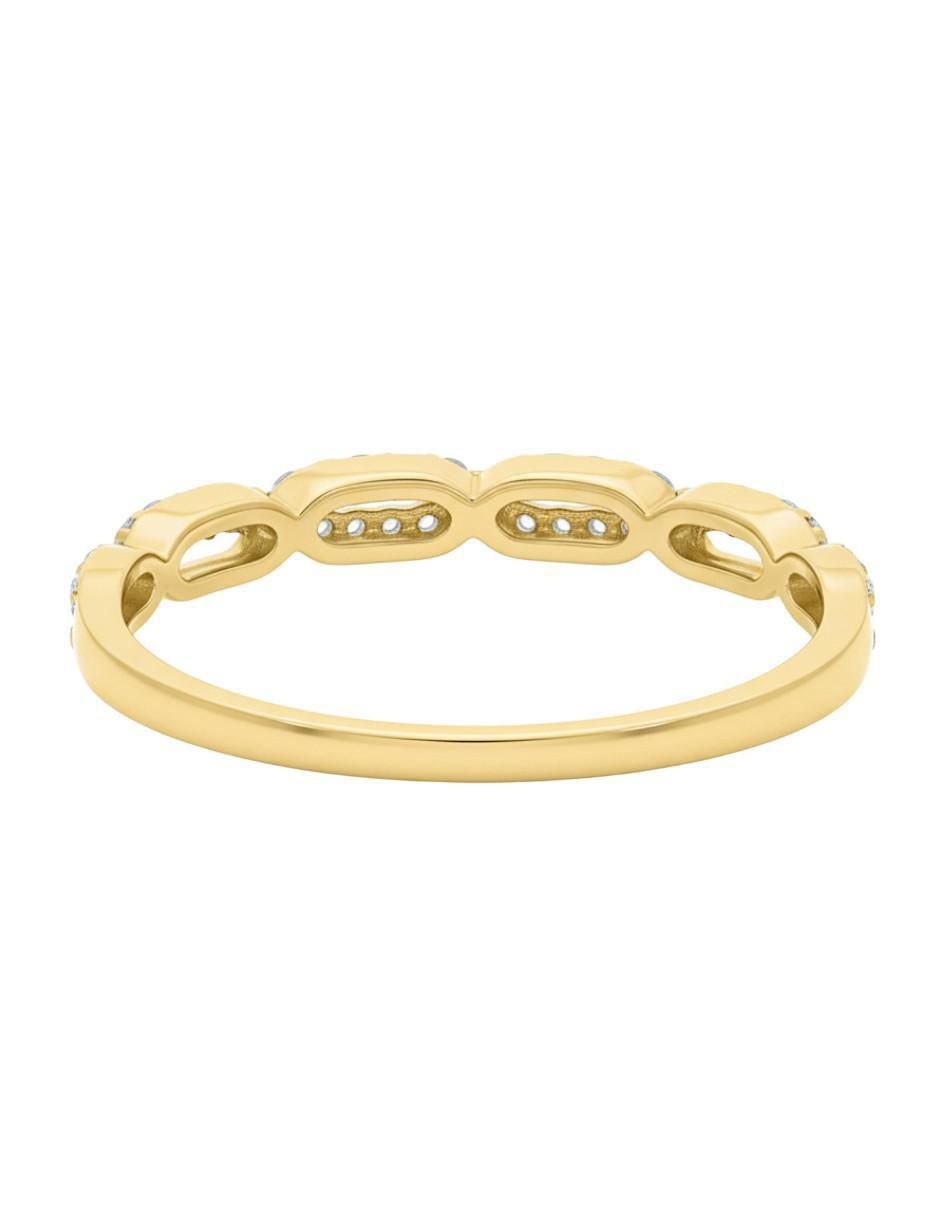 Anillo circular 10 k de oro zirconia brillante
