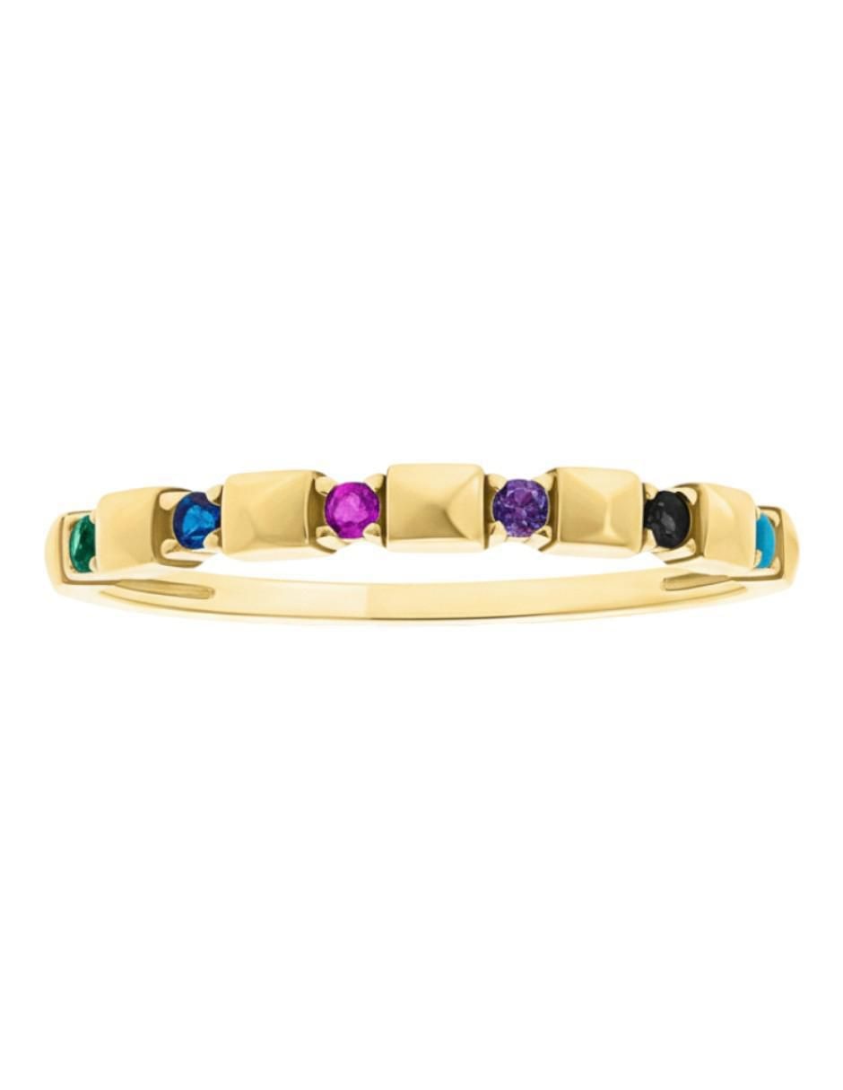 Anillo circular 10 k de oro zirconia brillante