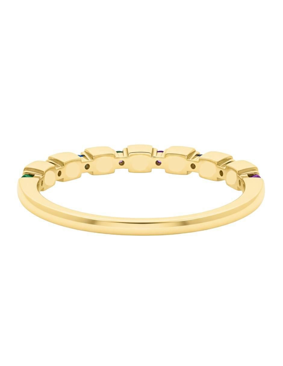 Anillo circular 10 k de oro zirconia brillante