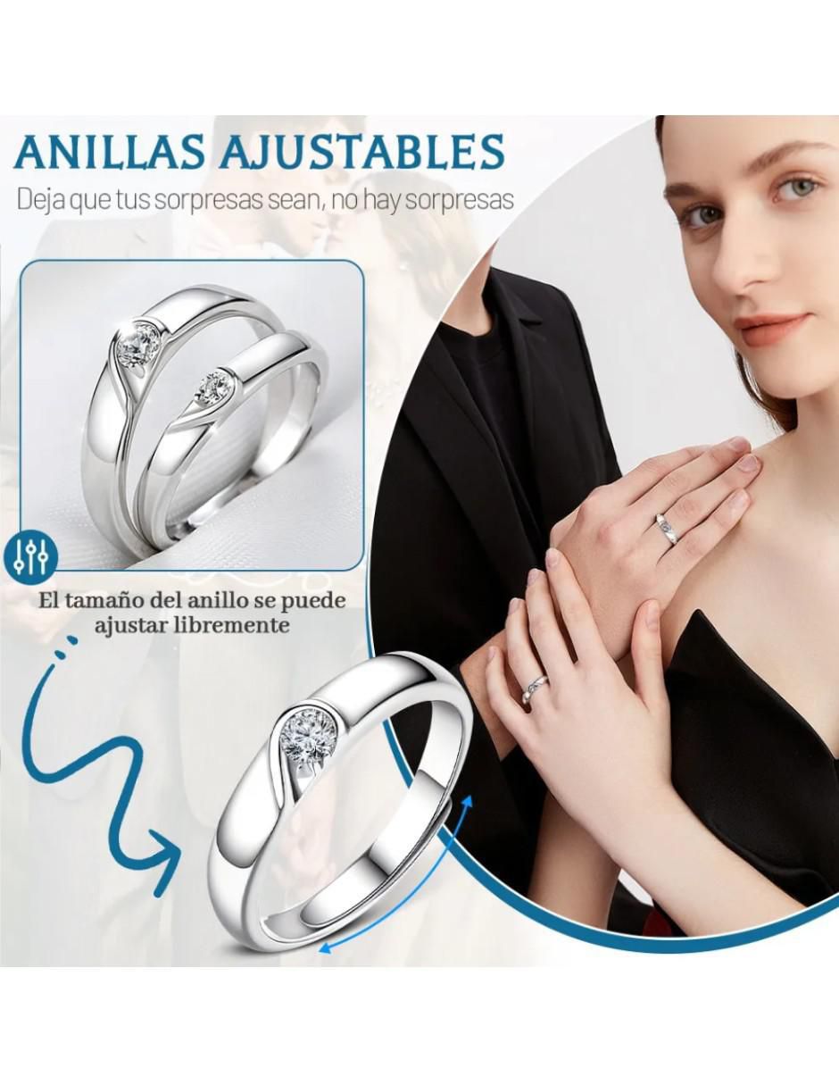 Anillo de compromiso de plata P 925 moissanita 3