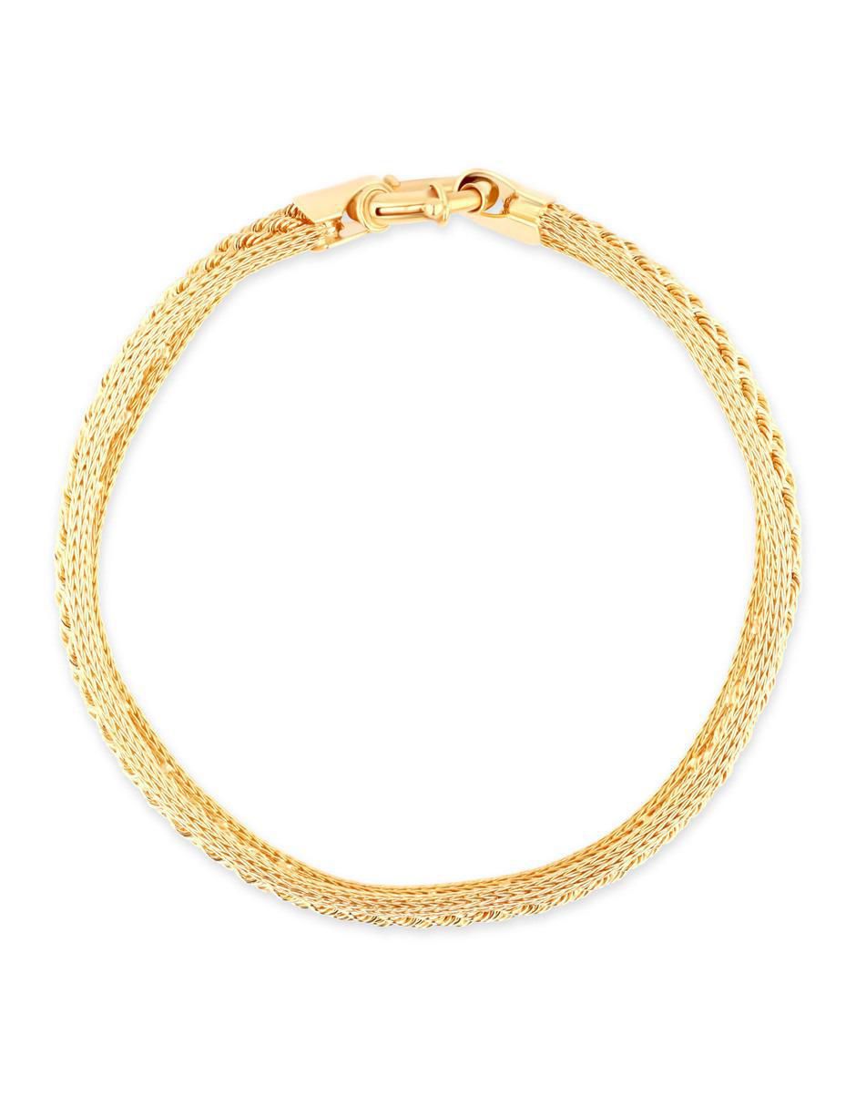 Pulsera de oro amarillo 14 K acabado brillante Pulsera de oro amarillo 14 K acabado brillante