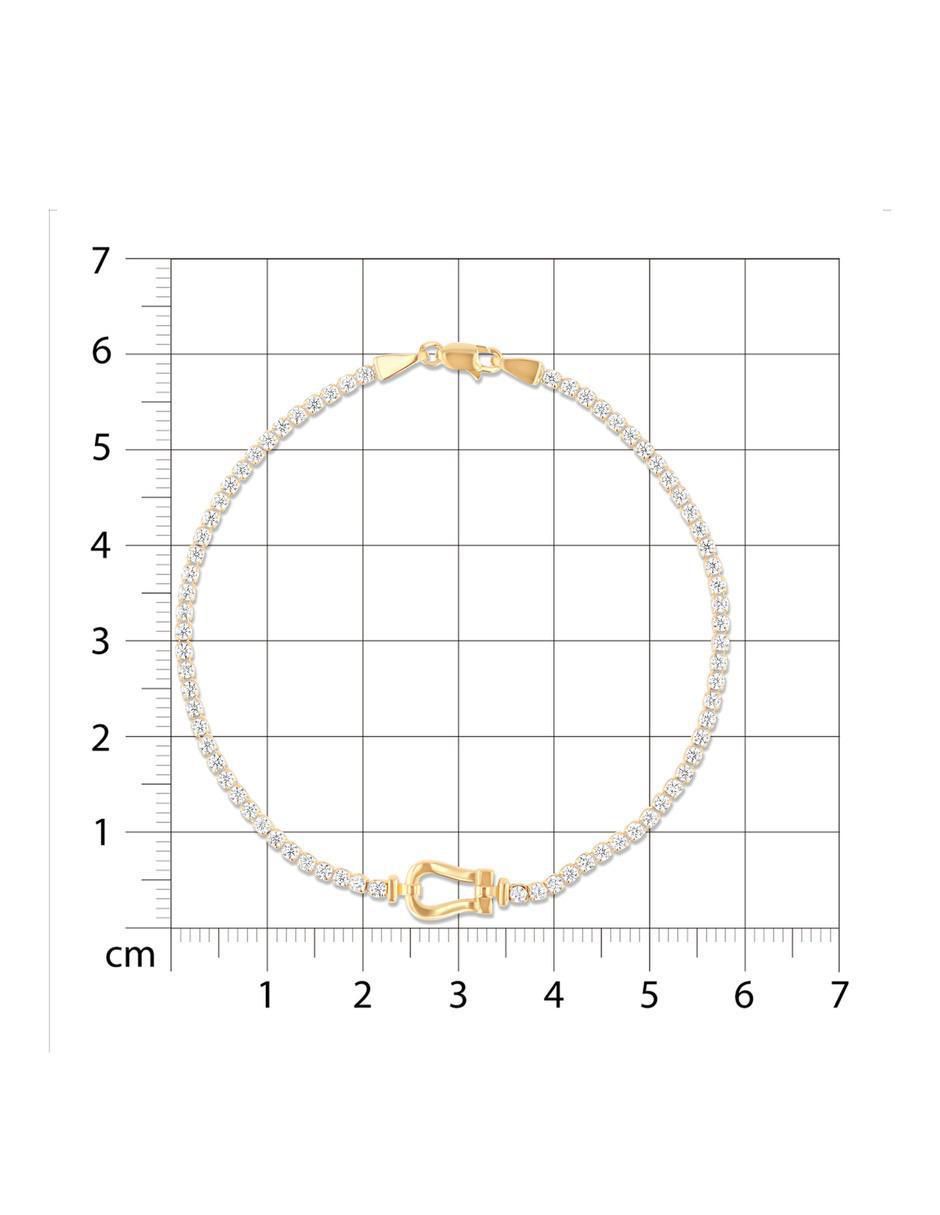 Pulsera de oro amarillo con zirconia 14 K acabado brillante 5