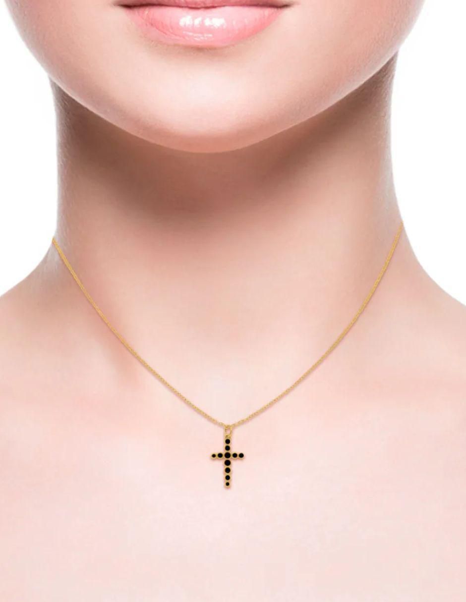 Collar con dije Jesucristo cruz de oro amarillo 14 K 3
