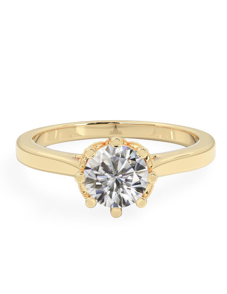 Anillo de compromiso 14 k moissanita