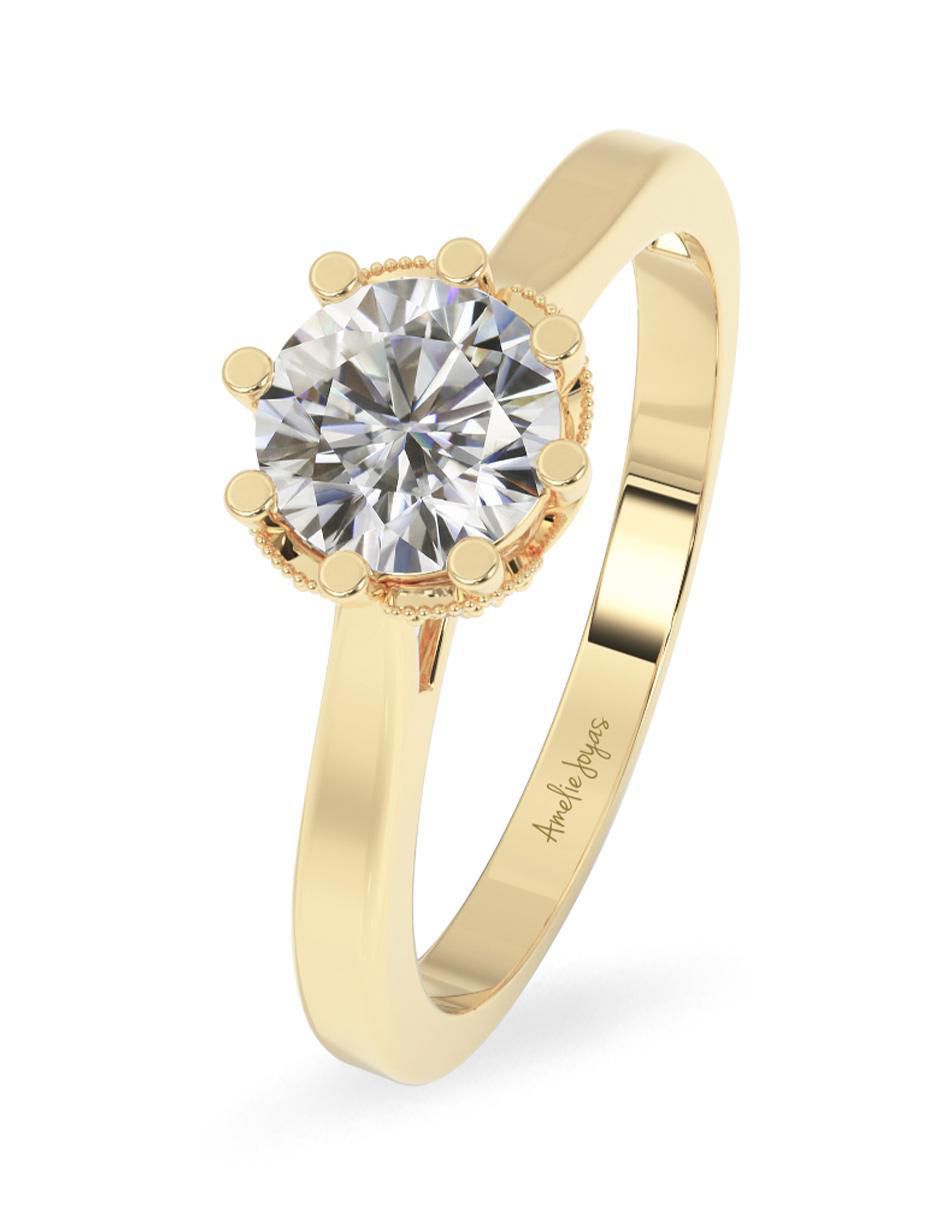 Anillo de compromiso 14 k moissanita 4