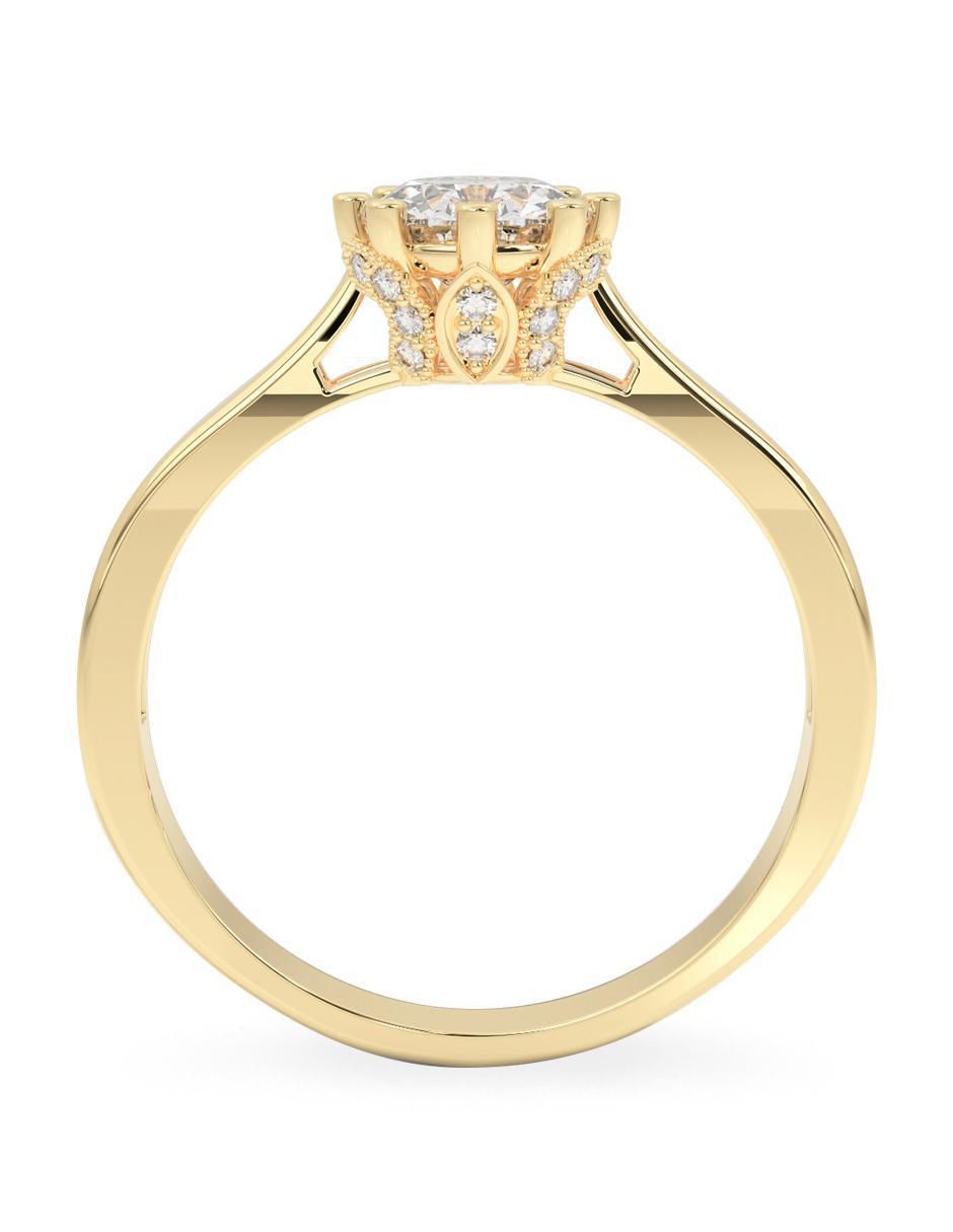 Anillo de compromiso 14 k moissanita 2