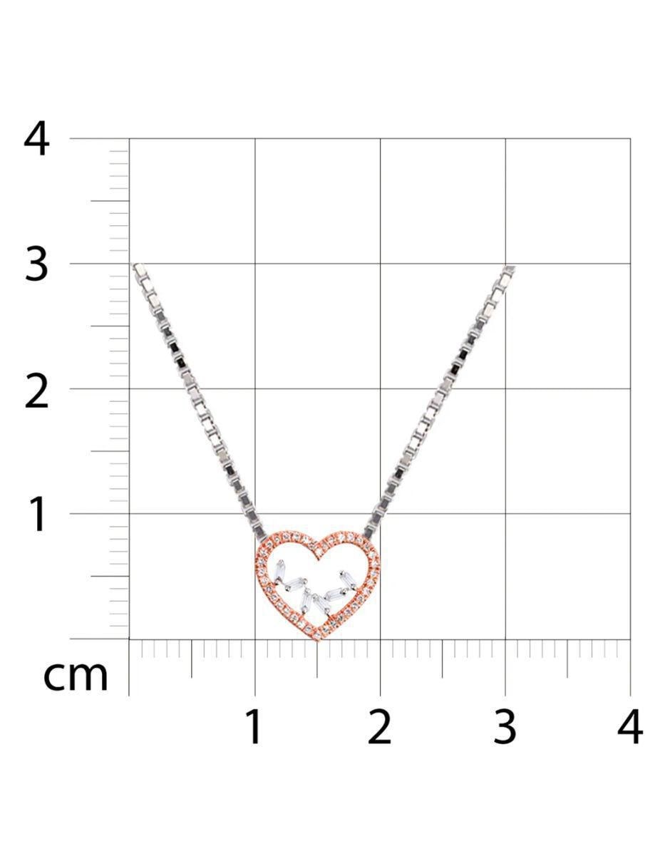 Collar con dije corazón de oro rosa 14 K 4