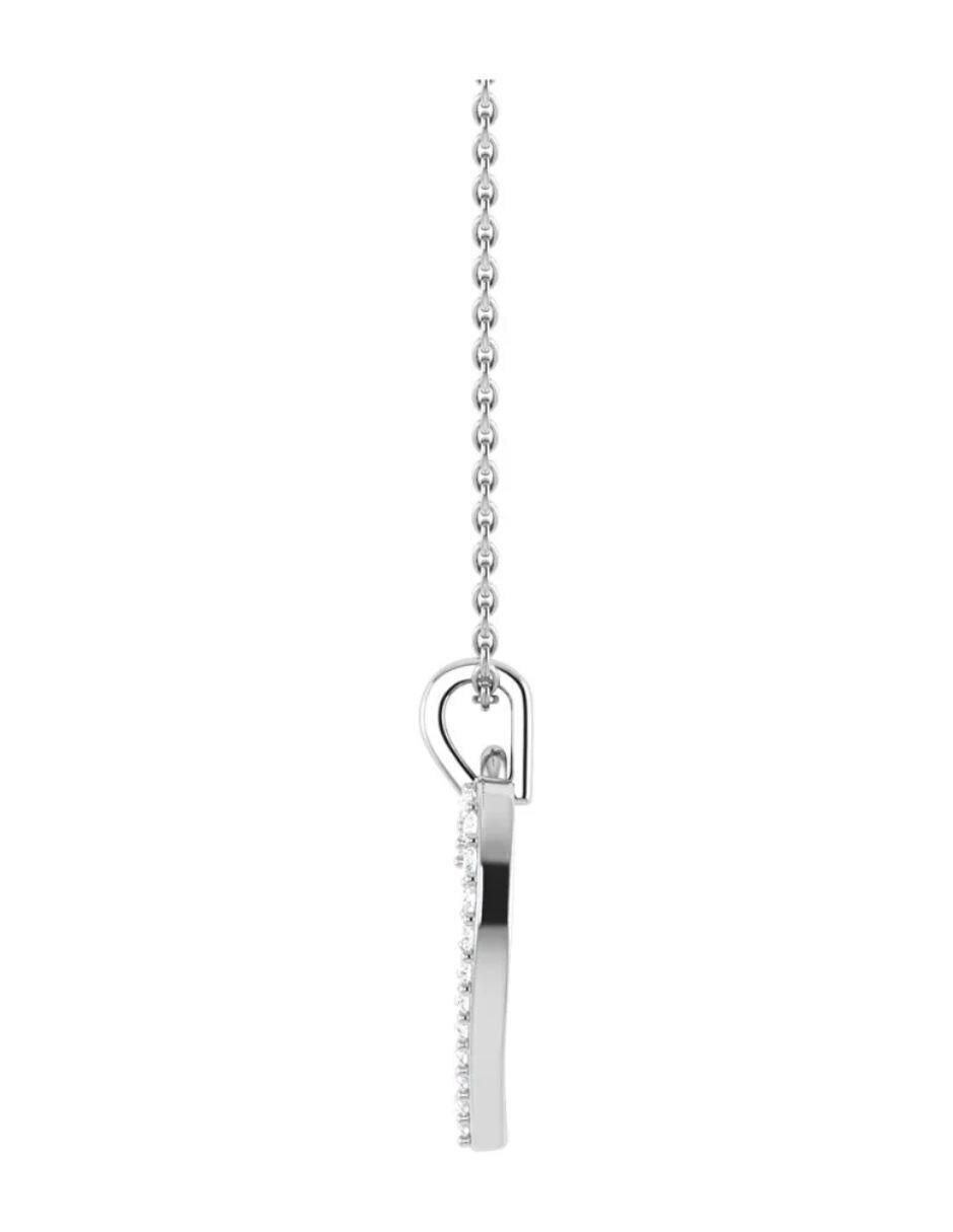 Collar con dije corazón de oro blanco 14 K 4