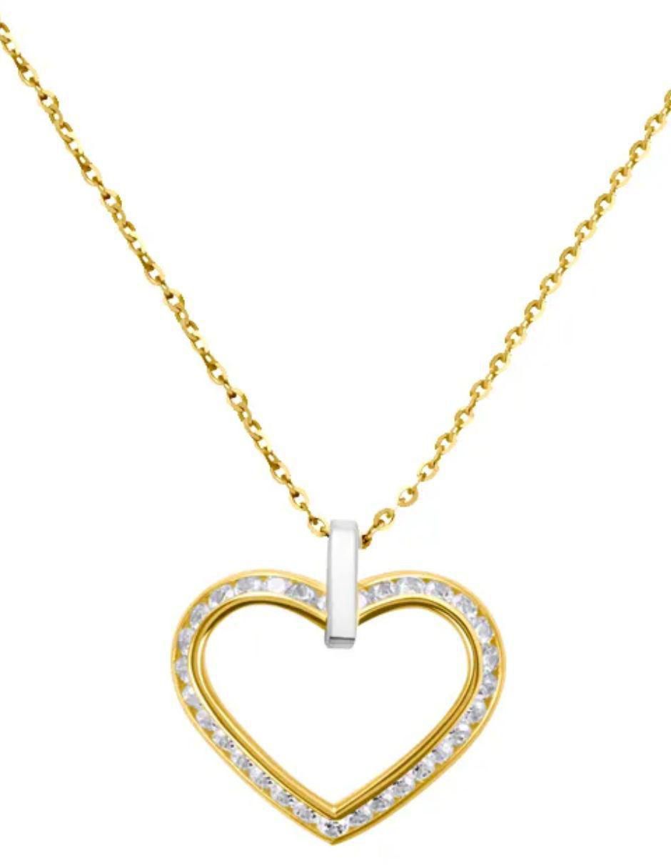 Collar con dije corazón de oro amarillo 14 K 2