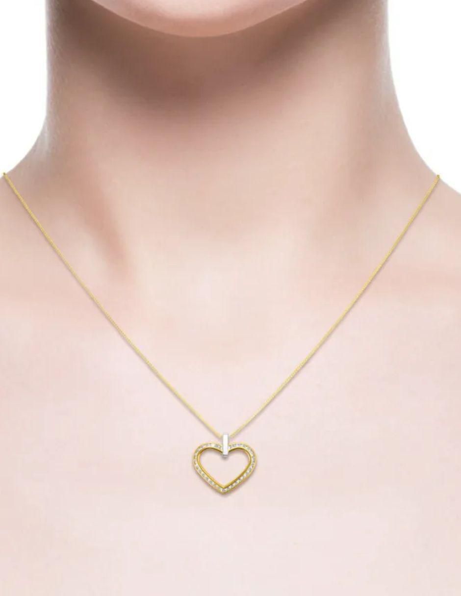 Collar con dije corazón de oro amarillo 14 K 4