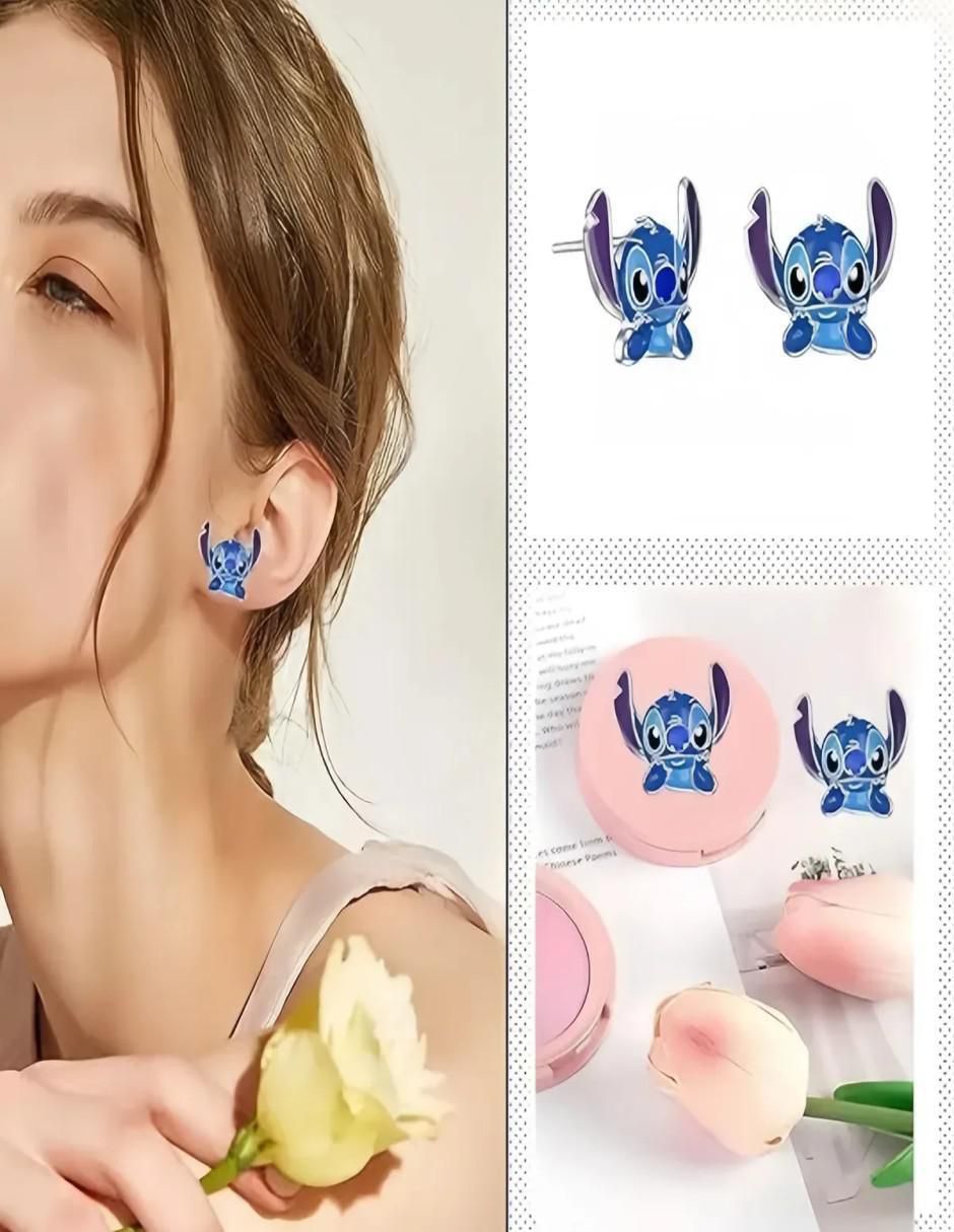 Aretes y pulsera de figura Stitch 4