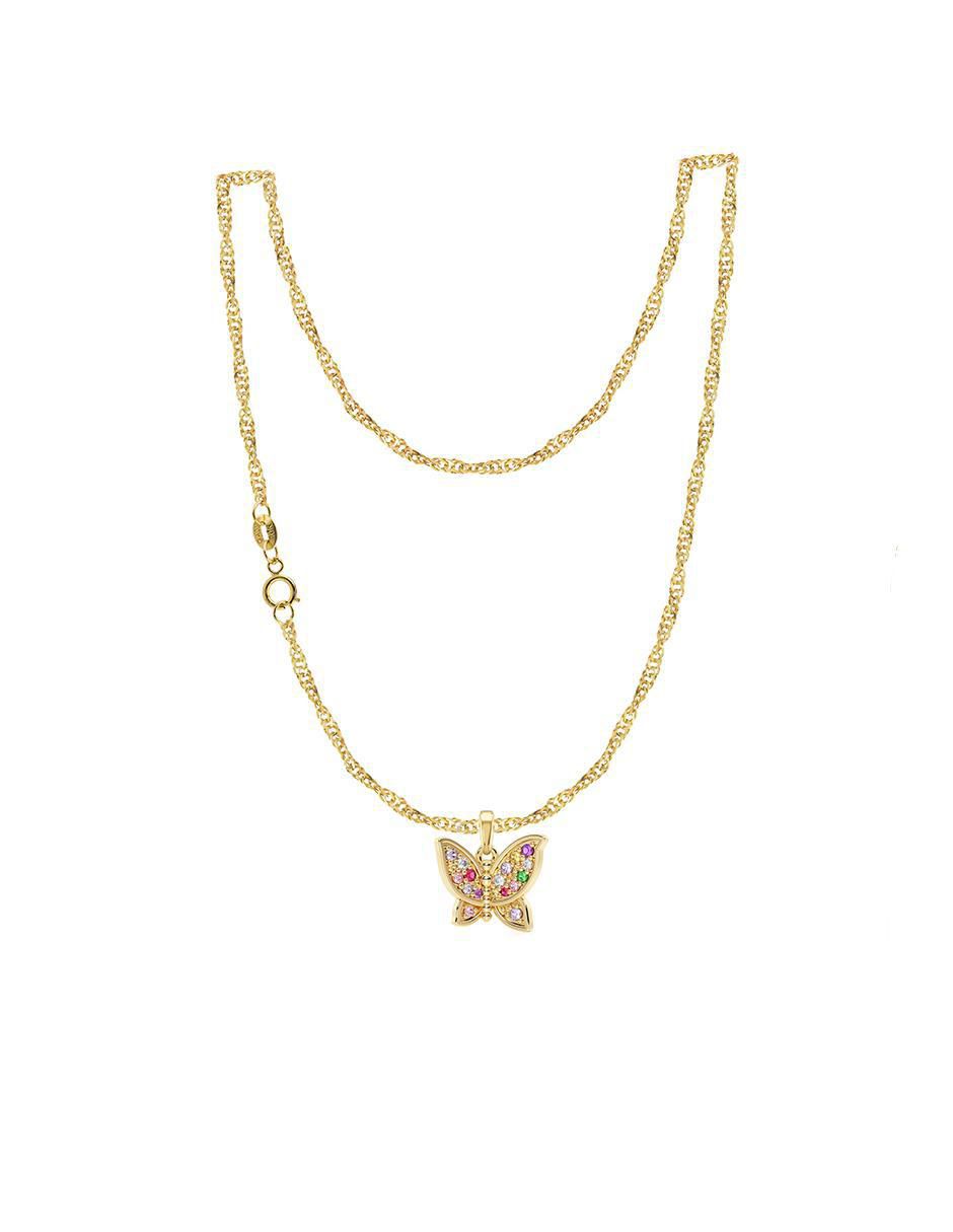Collar con dije de mariposa de oro 10 K Collar con dije de mariposa de oro 10 K