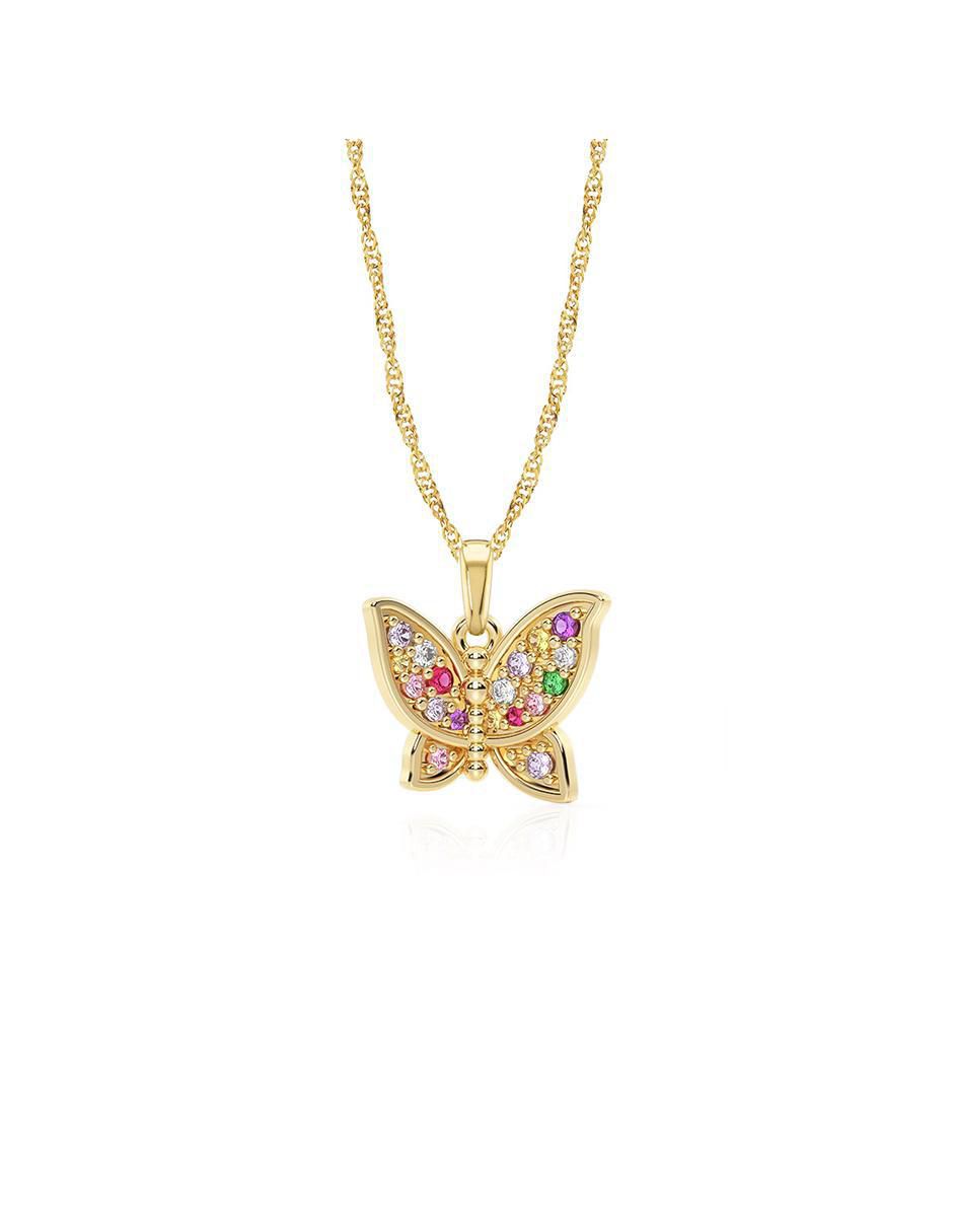 Collar con dije mariposa de oro 10 K 4