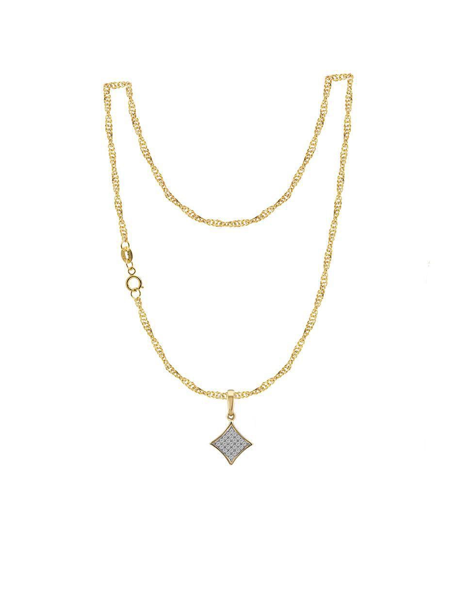 Collar con dije de rombo de oro 10 K Collar con dije de rombo de oro 10 K