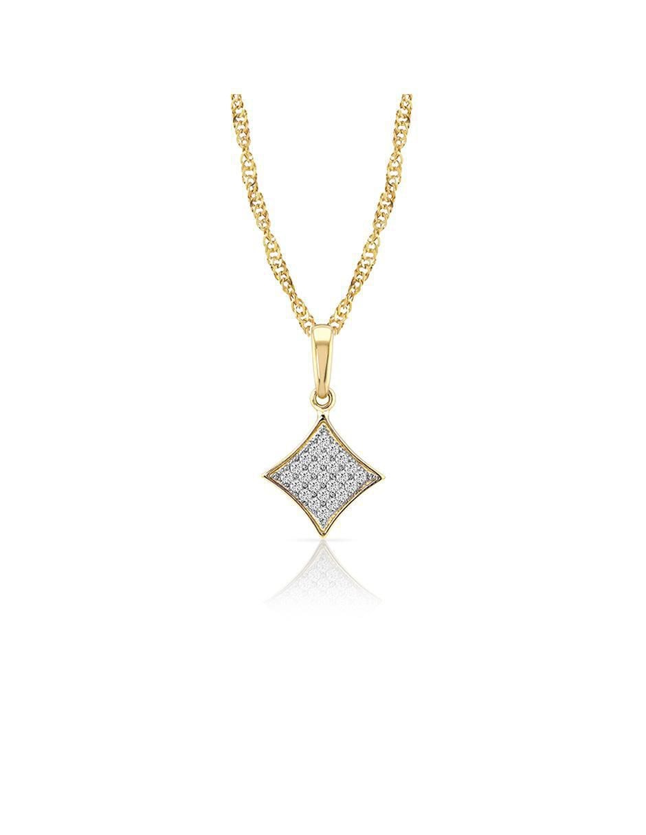 Collar con dije rombo de oro 10 K 4