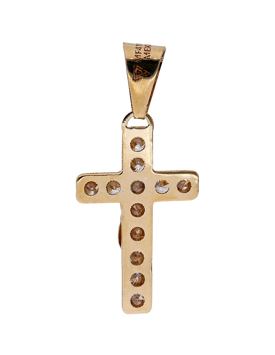 Dije de cruz Fonelli de oro 14 k zirconia